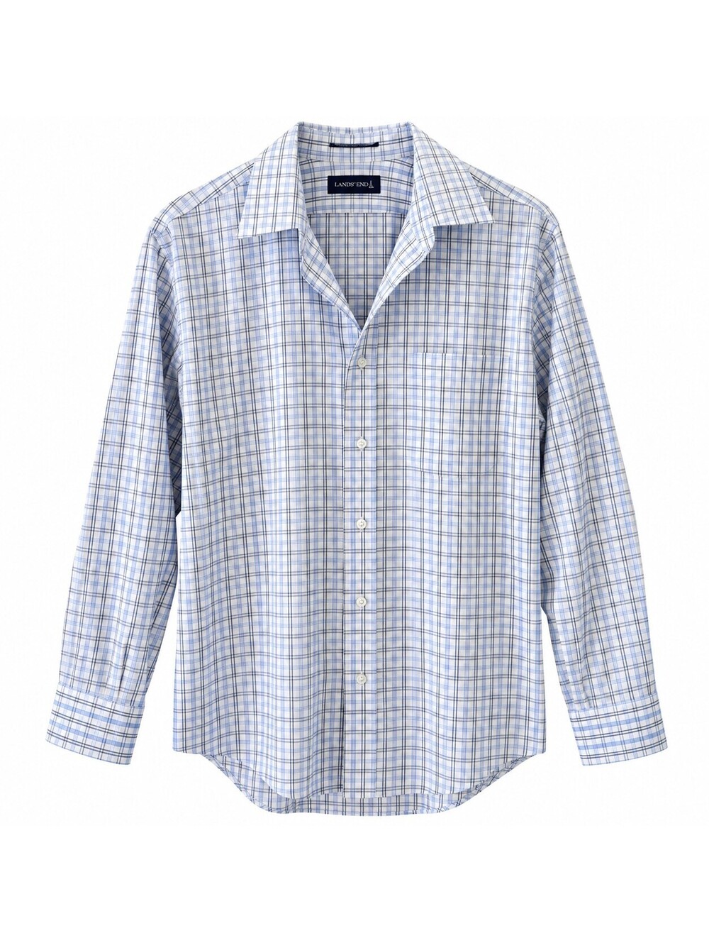 Lands' End Men's Traditional Fit No Iron Supima® Pinpoint Dress Shirt, Size 16½-